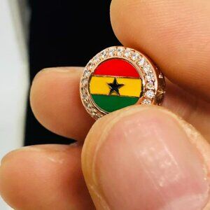✨🔥Pandora Ghana Country Flag Exclusive Round Sparkling Charm